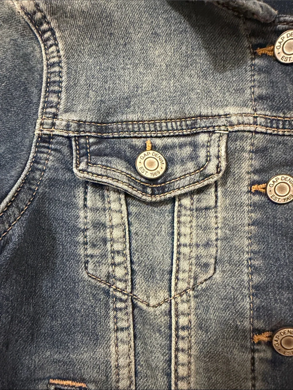 GAP Kids Girls Stretch Denim Jean Jacket Size S 6-7 Blue Like New